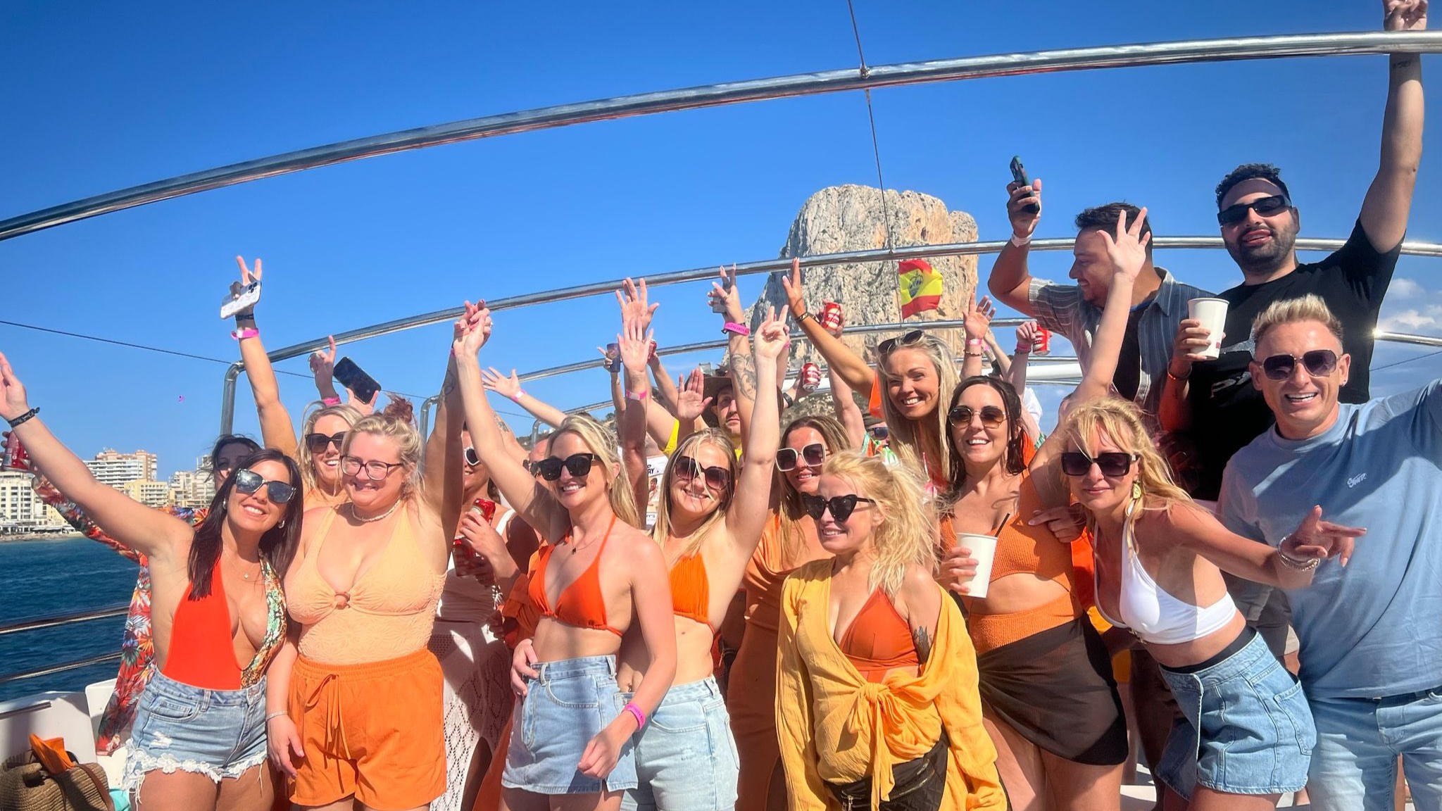 partying people on a boat